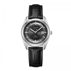 Alexandre Christie AC 8695 Silver Black Lady Leather LDLSSDG